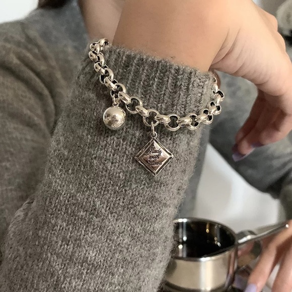 NEW ENGLISH SQUARE 925 STERLING SILVER BRACELET - Picture 5 of 5